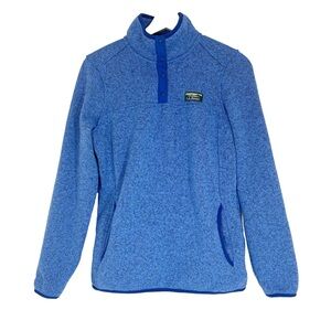 L.L Bean Pullover Sweatshirt Fleece Pockets Blue Sz S
